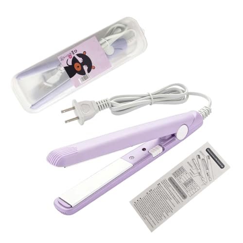 Mini Hair Straightener – Ceramic Tourmaline Flat Iron with Storage Box, 20W, US Plug, Purple - görsel 2