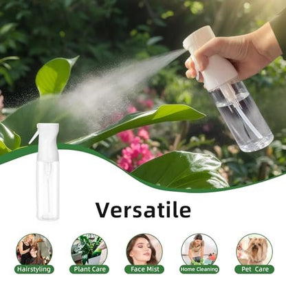 aireza 2-Pack Continuous Fine Mist Spray Bottle for Hair - Patented Ultra-Fine Mist, BPA-Free, Leak-Proof, 360° Spray, 300 ml/10.1 oz (White) Avelisse