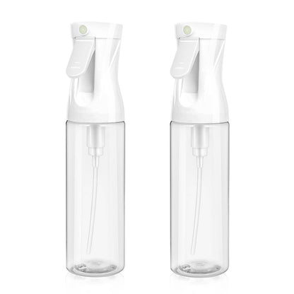 aireza 2-Pack Continuous Fine Mist Spray Bottle for Hair - Patented Ultra-Fine Mist, BPA-Free, Leak-Proof, 360° Spray, 300 ml/10.1 oz (White) Avelisse
