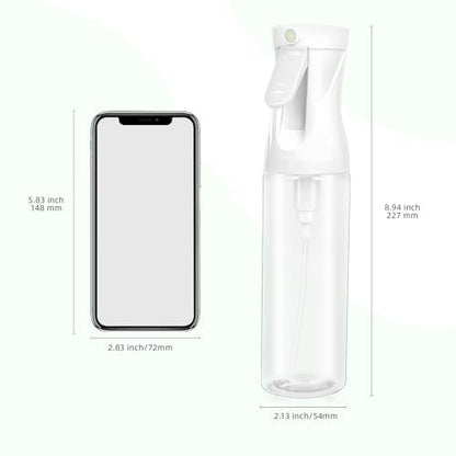 aireza 2-Pack Continuous Fine Mist Spray Bottle for Hair - Patented Ultra-Fine Mist, BPA-Free, Leak-Proof, 360° Spray, 300 ml/10.1 oz (White) Avelisse