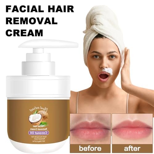 Gentle Facial Depilatory Cream for Women – Coconut Hair Remover for Upper Lip & Chin, Sensitive Skin, 3.52 Fl Oz - görsel 4