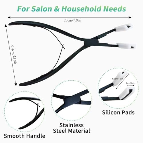 Professional Tape in Hair Extension Tools Kit – Stainless Steel Sealing Clamp, Hair Clips & Styling Tools (Black) Avelisse
