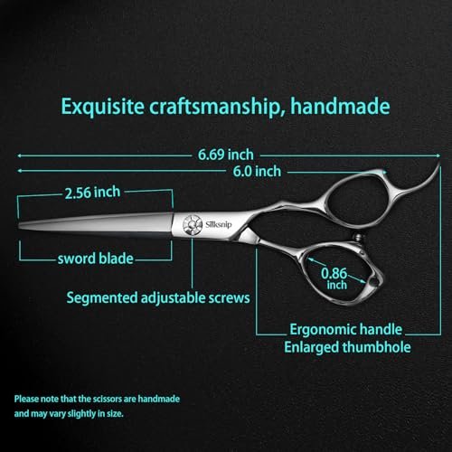 Silksnip Hair Cutting Scissors Professional Barber Shears - Stainless Steel, 6.0 Inch, Ergonomic Design for Salon & Home Avelisse