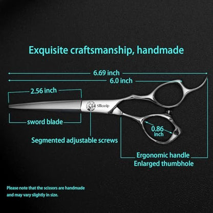 Silksnip Hair Cutting Scissors Professional Barber Shears - Stainless Steel, 6.0 Inch, Ergonomic Design for Salon & Home Avelisse