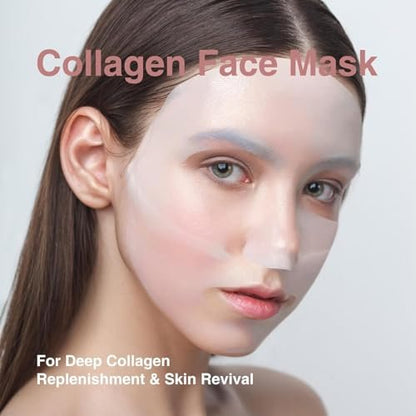 Elixbloom Bio-Collagen Face Mask – Deep Hydrating Overnight Mask for Pore Minimizing, Firming & Moisturizing (4 Count)