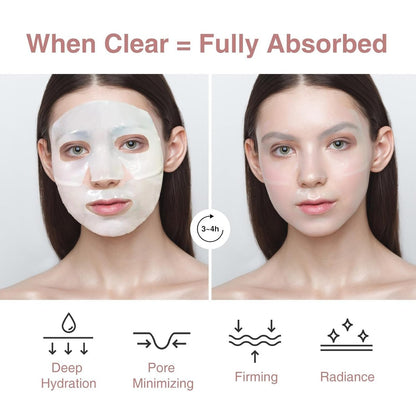 Elixbloom Bio-Collagen Face Mask – Deep Hydrating Overnight Mask for Pore Minimizing, Firming & Moisturizing (4 Count)