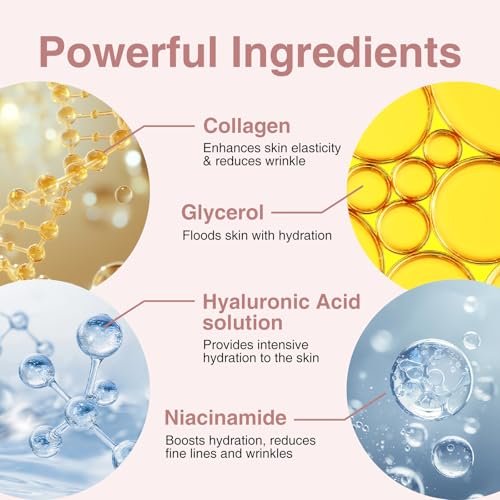 Elixbloom Bio-Collagen Face Mask – Deep Hydrating Overnight Mask for Pore Minimizing, Firming & Moisturizing (4 Count) - görsel 12