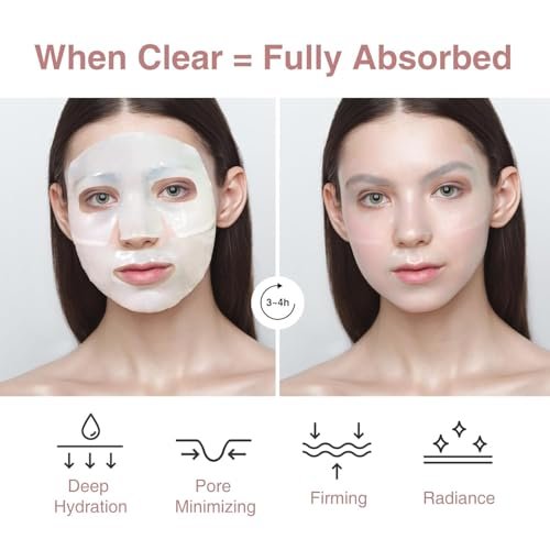 Elixbloom Bio-Collagen Face Mask – Deep Hydrating Overnight Mask for Pore Minimizing, Firming & Moisturizing (4 Count) - görsel 8