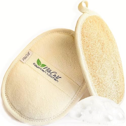 NileCart Loofah Pads - Natural Egyptian Luffa Sponges for Body Exfoliation, Pack of 2 - görsel 2