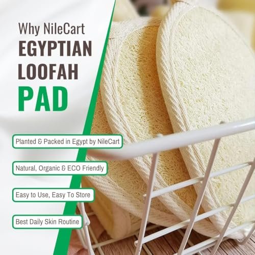 NileCart Loofah Pads - Natural Egyptian Luffa Sponges for Body Exfoliation, Pack of 2 - görsel 9