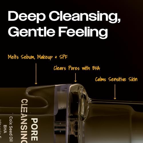 YUMU Coix Seed Deep Pore Cleansing Oil with Vitamin E & BHA – Gentle Makeup Remover & Blackhead Remover, No Oily Residue, Korean Skin Care, 6.76 fl oz Avelisse