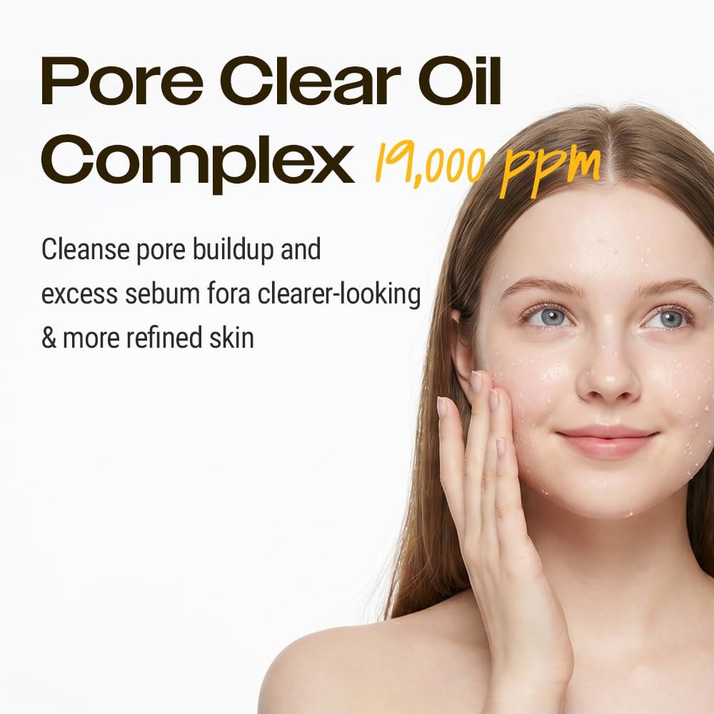 YUMU Coix Seed Deep Pore Cleansing Oil with Vitamin E & BHA – Gentle Makeup Remover & Blackhead Remover, No Oily Residue, Korean Skin Care, 6.76 fl oz Avelisse