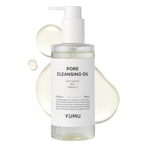 YUMU Coix Seed Deep Pore Cleansing Oil with Vitamin E & BHA – Gentle Makeup Remover & Blackhead Remover, No Oily Residue, Korean Skin Care, 6.76 fl oz Avelisse