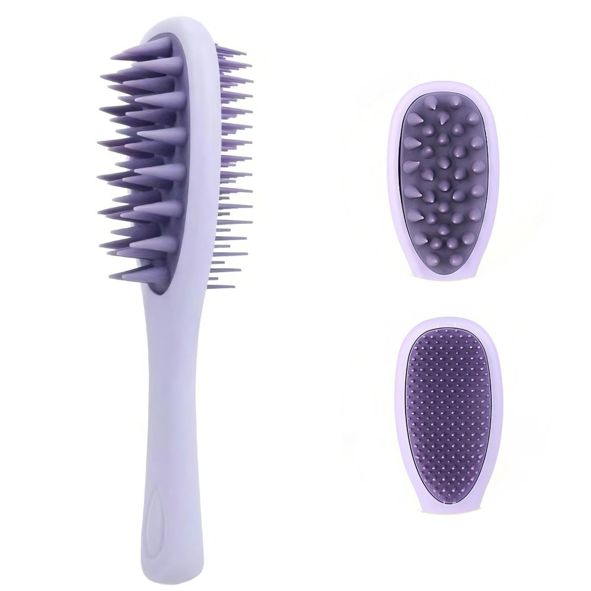 KINTEGOOD Long Handle Hair Silicone Scalp Massage Brush - 2-in-1 Double-Sided Hair Comb Shampoo Brush (Purple) - görsel 13