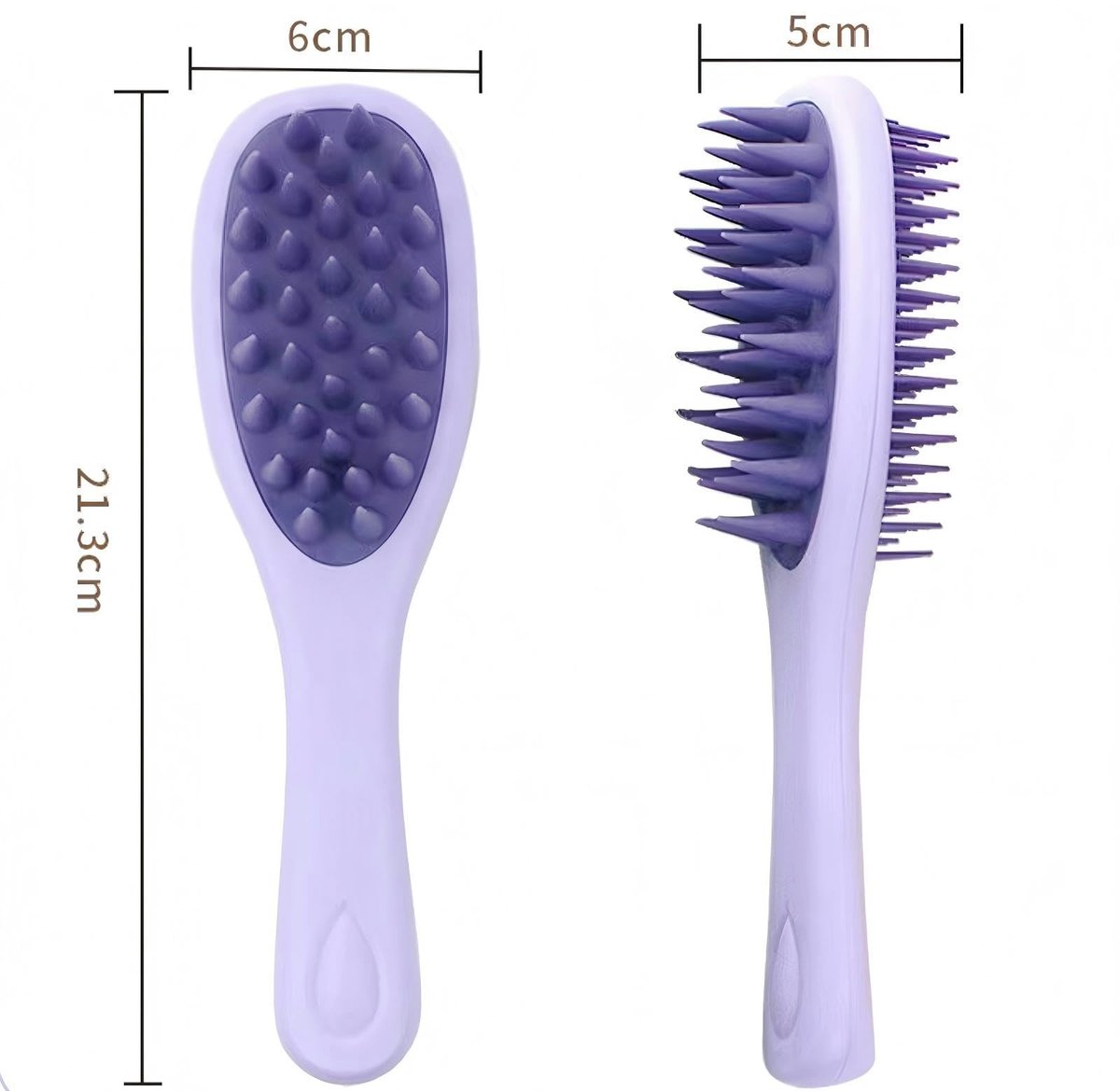 KINTEGOOD Long Handle Hair Silicone Scalp Massage Brush - 2-in-1 Double-Sided Hair Comb Shampoo Brush (Purple) - görsel 11