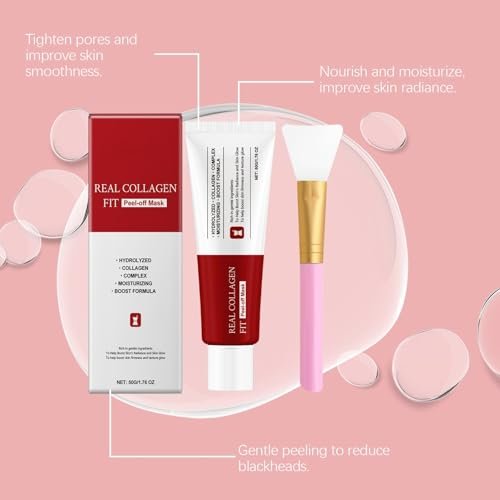 Fwind Real Collagen Fit Overnight Peel-Off Mask with Hyaluronic Acid & Turmeric - Deep Nourishing Sleeping Face Mask, 50g with Brush - görsel 12