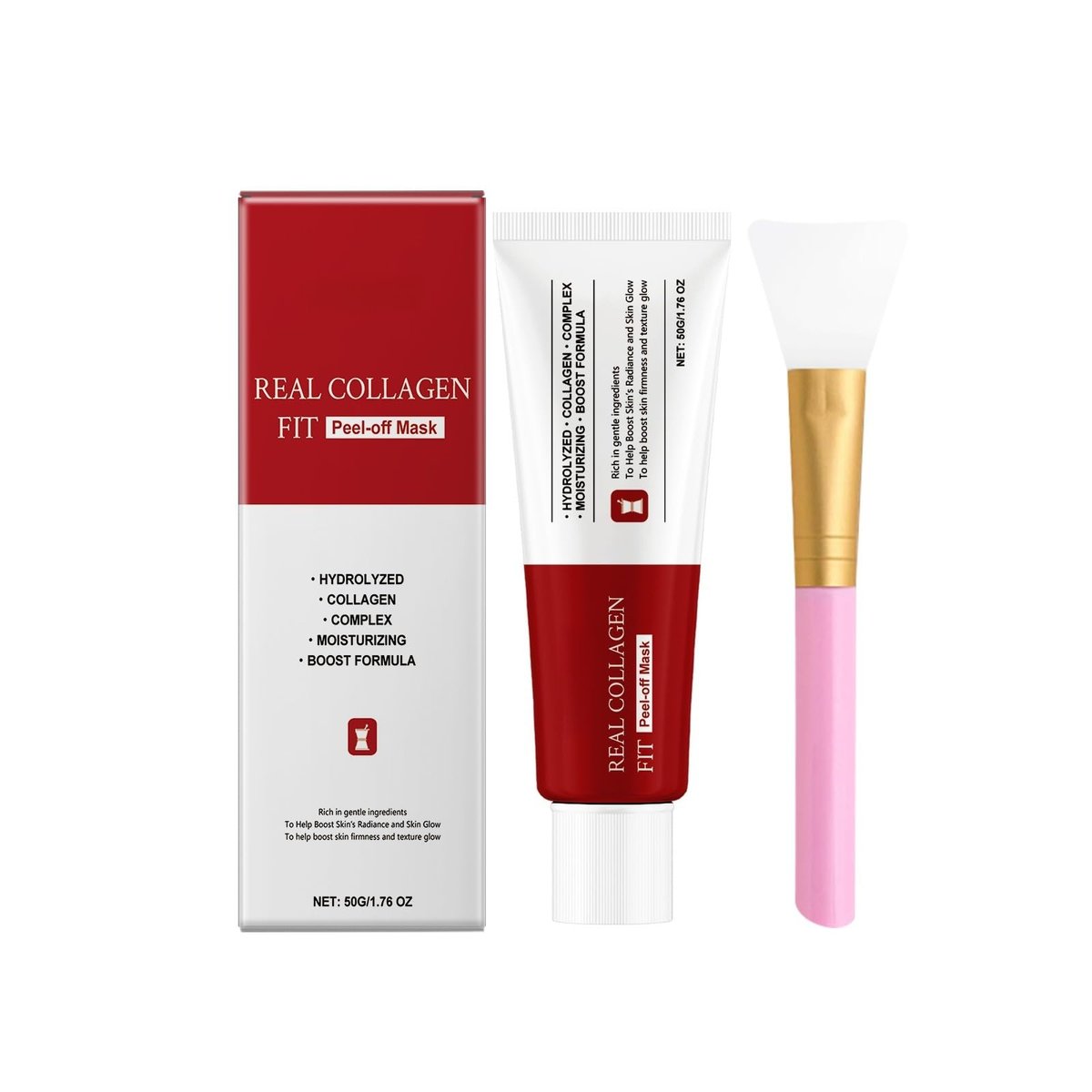 Fwind Real Collagen Fit Overnight Peel-Off Mask with Hyaluronic Acid & Turmeric - Deep Nourishing Sleeping Face Mask, 50g with Brush - görsel 1