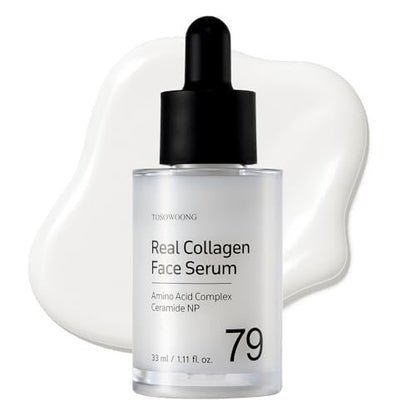 TOSOWOONG Real Collagen Face Serum – Hydrating & Firming Hydrolyzed Collagen Serum with Hyaluronic Acid for Plumping, Sagging Skin, Reduces Fine Lines & Wrinkles – Korean Skincare (33ml)