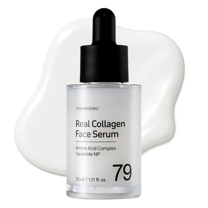 TOSOWOONG Real Collagen Face Serum – Hydrating & Firming Hydrolyzed Collagen Serum with Hyaluronic Acid for Plumping, Sagging Skin, Reduces Fine Lines & Wrinkles – Korean Skincare (33ml)