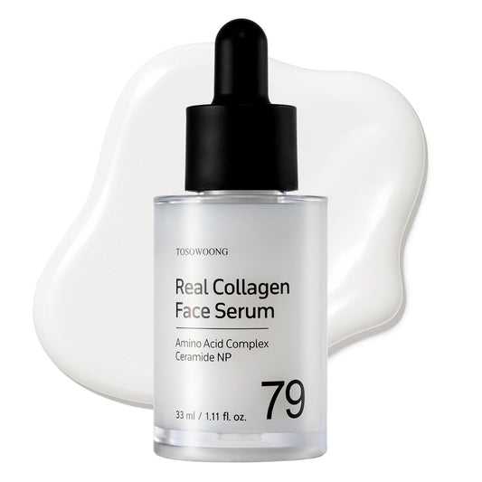 TOSOWOONG Real Collagen Face Serum – Hydrating & Firming Hydrolyzed Collagen Serum with Hyaluronic Acid for Plumping, Sagging Skin, Reduces Fine Lines & Wrinkles – Korean Skincare (33ml)