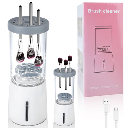 Electric Makeup Brush Cleaner - Automatic Cleaning Tool, IP65 Waterproof for Makeup Sponges and Brushes, Grey