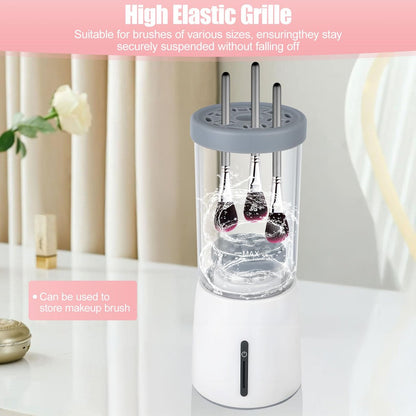 Electric Makeup Brush Cleaner - Automatic Cleaning Tool, IP65 Waterproof for Makeup Sponges and Brushes, Grey
