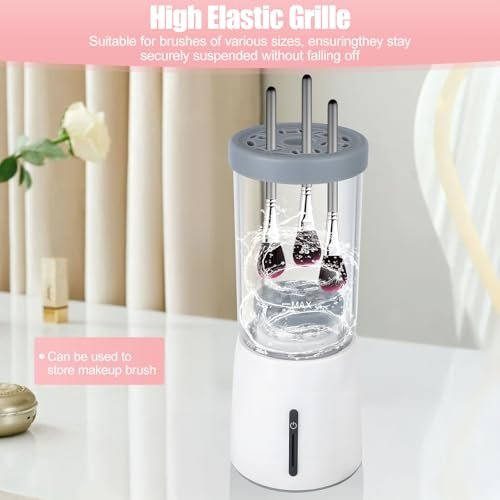 Electric Makeup Brush Cleaner - Automatic Cleaning Tool, IP65 Waterproof for Makeup Sponges and Brushes, Grey - görsel 12