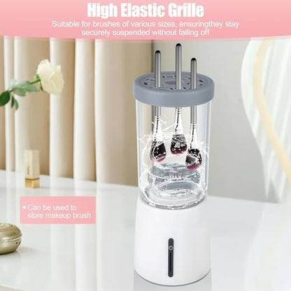 Electric Makeup Brush Cleaner - Automatic Cleaning Tool, IP65 Waterproof for Makeup Sponges and Brushes, Grey