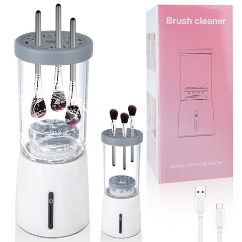 Electric Makeup Brush Cleaner - Automatic Cleaning Tool, IP65 Waterproof for Makeup Sponges and Brushes, Grey - görsel 2