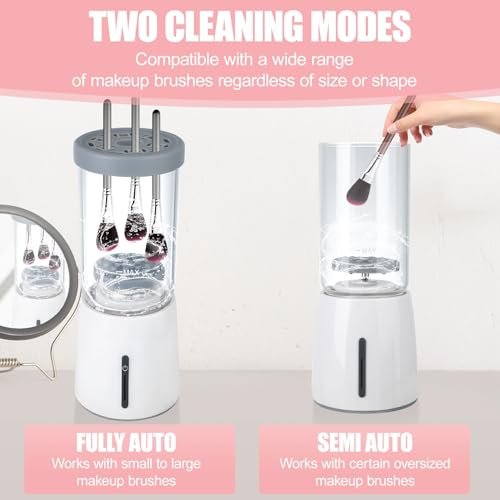Electric Makeup Brush Cleaner - Automatic Cleaning Tool, IP65 Waterproof for Makeup Sponges and Brushes, Grey - görsel 6