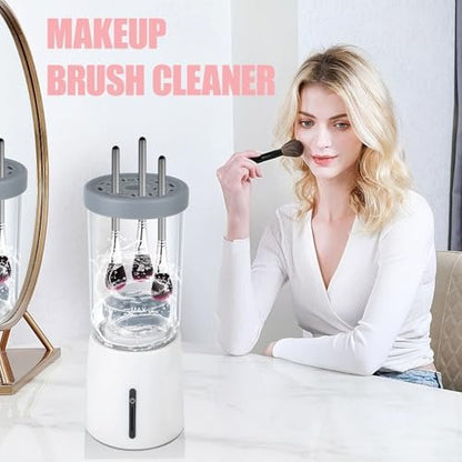 Electric Makeup Brush Cleaner - Automatic Cleaning Tool, IP65 Waterproof for Makeup Sponges and Brushes, Grey