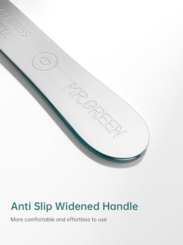 MR.GREEN Curved Nail File – Double-Sided Metal Nail File with Travel Case, Ergonomic Handle, Reusable Stainless Steel for Fingernails and Toenails Avelisse