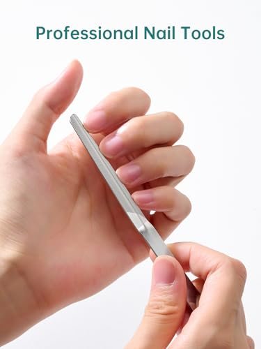 MR.GREEN Curved Nail File – Double-Sided Metal Nail File with Travel Case, Ergonomic Handle, Reusable Stainless Steel for Fingernails and Toenails Avelisse