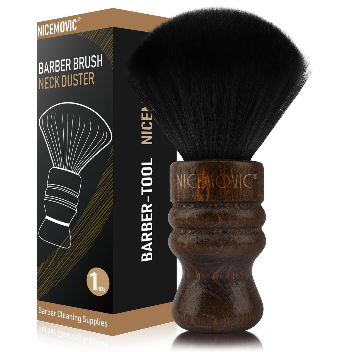 NICEMOVIC Large Barber Neck Duster Brush – Professional Nylon Hair Cutting Styling Tool for Men & Women - görsel 2
