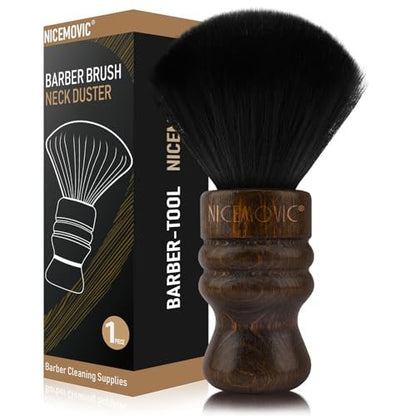 NICEMOVIC Large Barber Neck Duster Brush – Professional Nylon Hair Cutting Styling Tool for Men & Women
