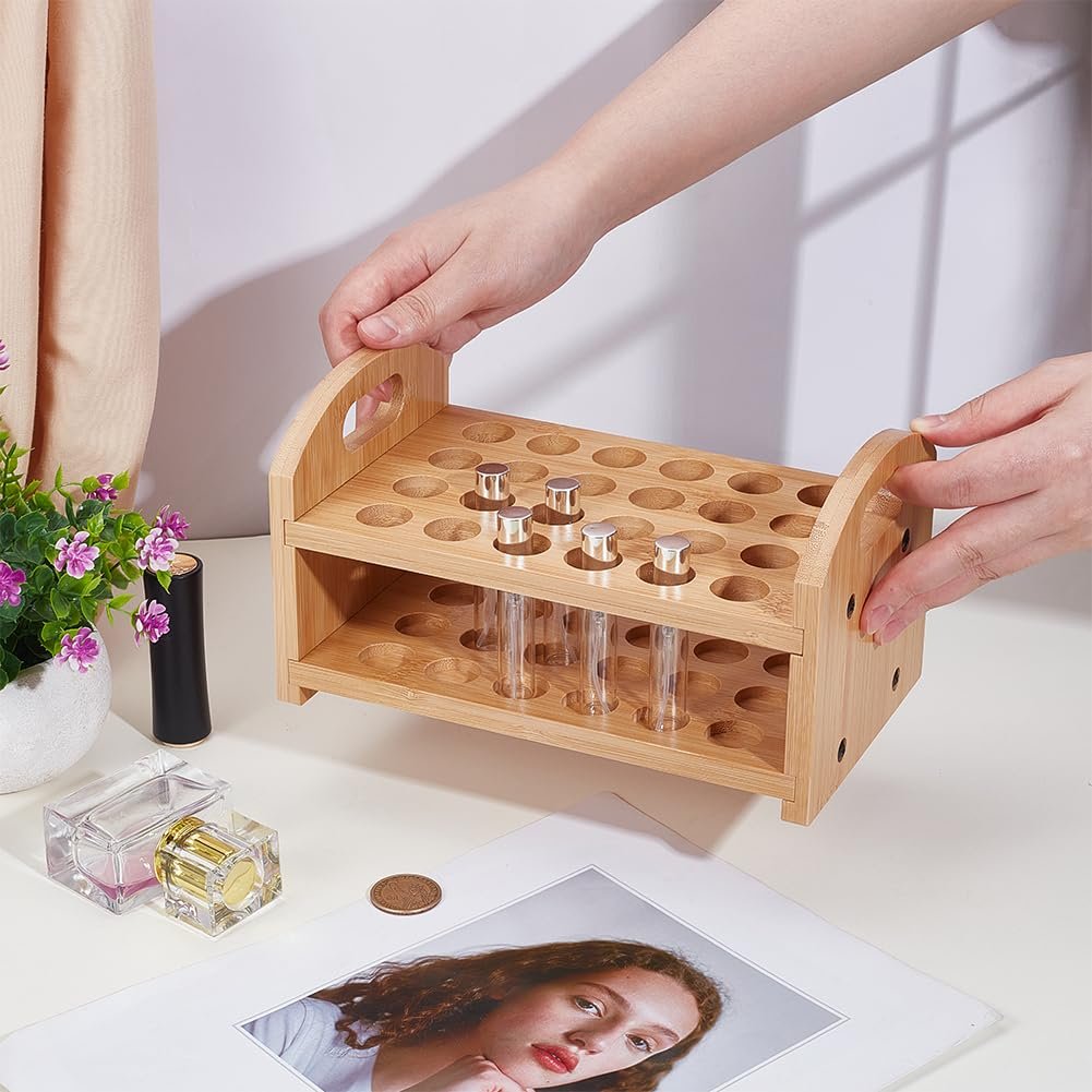 OLYCRAFT Wooden Rollerball Perfume Organizer - 24 Space Cosmetic Storage Display for Vanity & Dresser - görsel 5