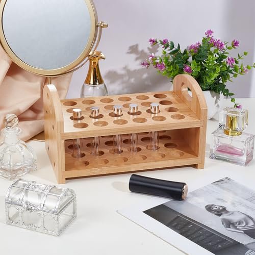 OLYCRAFT Wooden Rollerball Perfume Organizer - 24 Space Cosmetic Storage Display for Vanity & Dresser - görsel 8