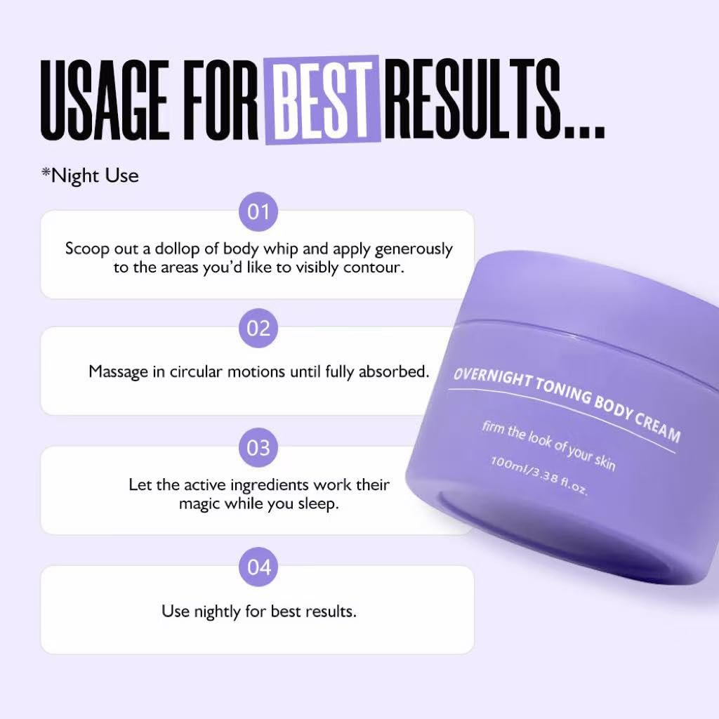 Get Dream Overnight Toning Whip - Anti-Wrinkle Moisturizing Body Firming Cream, Tighten and Lift Skin, Help Target the Appearance of Loose Skin, Suitable for All Skin Types (6.6 oz) - görsel 13