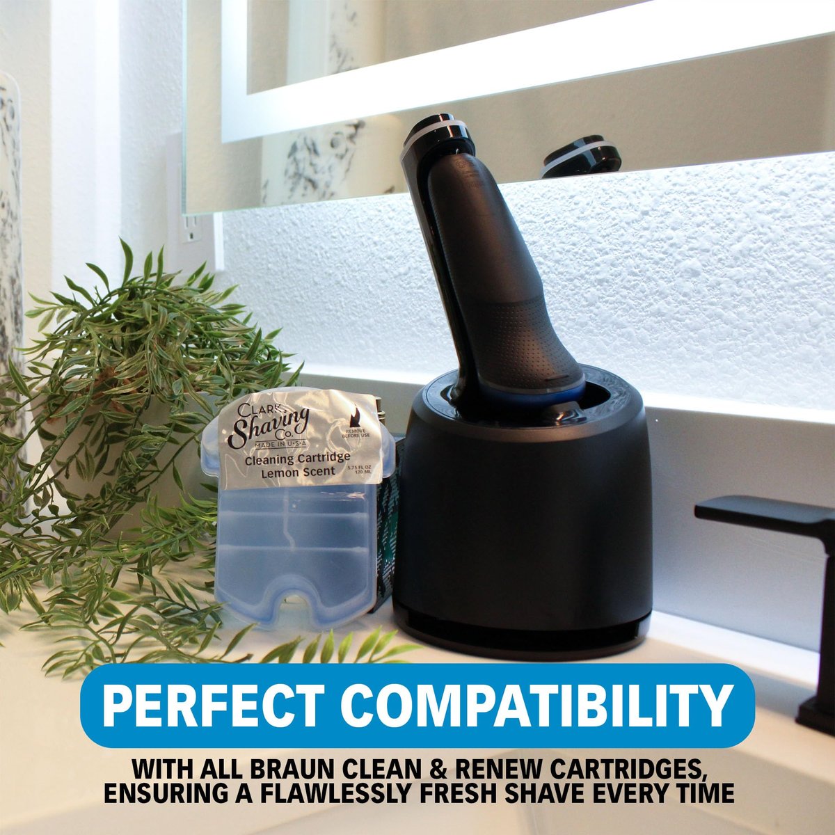 Clark Shaving Co. 32oz Shaver Cleaning Solution & Easy Refill - Compatible with Braun Clean & Renew - görsel 7