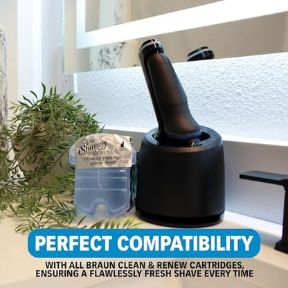 Clark Shaving Co. 32oz Shaver Cleaning Solution & Easy Refill - Compatible with Braun Clean & Renew