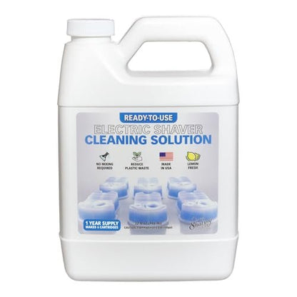 Clark Shaving Co. 32oz Shaver Cleaning Solution & Easy Refill - Compatible with Braun Clean & Renew