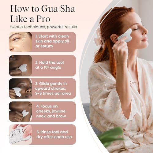 Oeusnael Stainless Steel Gua Sha Facial Tool - Lymphatic Drainage Massager for Face Sculpting & Jawline Shaper, Puffiness Reducing, Neck Body Gua Sha, Skin Care Gift for Women Men with Pouch - görsel 14