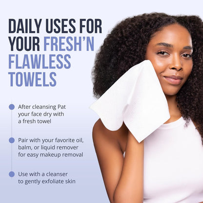 Zev Fresh’n Flawless Face Towels – Disposable Biodegradable Makeup Remover Wipes, 100% Biobased, Ultra Soft, XL, 50 Count Avelisse