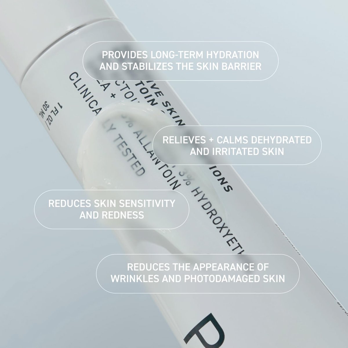 Prequel Reactive Skin Solutions Soothing Hydrating Face Moisturizer for Sensitive Skin - Barrier Support Cream with 5% Ectoin, Urea, and Allantoin for Extreme Dryness, Calming and Renewal, 1 oz Avelisse