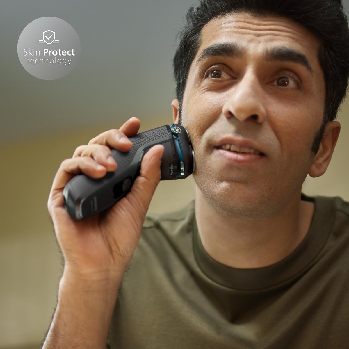 Philips Series 3000 Rechargeable Wet/Dry Electric Shaver for Men, Modern Steel Metallic Rotary Razor Avelisse