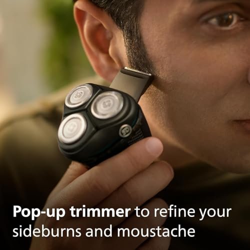 Philips Series 3000 Rechargeable Wet/Dry Electric Shaver for Men, Modern Steel Metallic Rotary Razor Avelisse