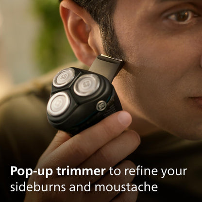 Philips Series 3000 Rechargeable Wet/Dry Electric Shaver for Men, Modern Steel Metallic Rotary Razor Avelisse