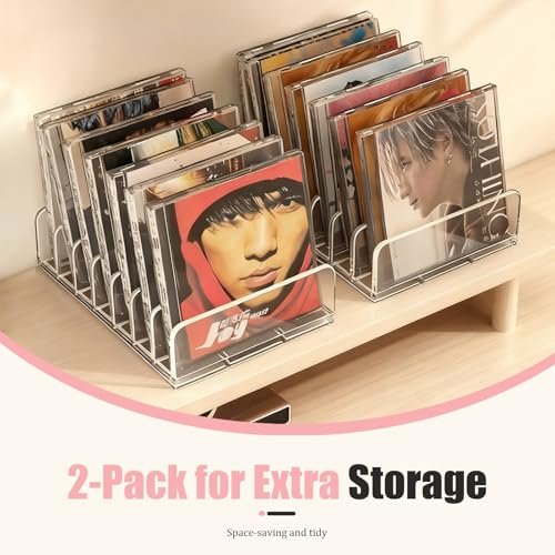 2-Pack Acrylic Makeup Palette Organizer - 7-Slot Clear Eyeshadow Palette Storage for Vanity Drawer & Countertop, Cosmetic Organizer for Brushes, Lipstick, Blush - görsel 14