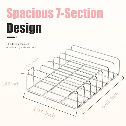 2-Pack Acrylic Makeup Palette Organizer - 7-Slot Clear Eyeshadow Palette Storage for Vanity Drawer & Countertop, Cosmetic Organizer for Brushes, Lipstick, Blush - görsel 6