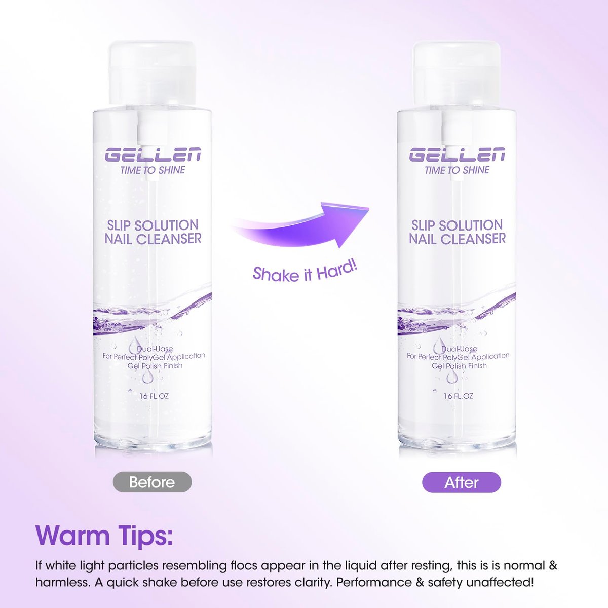 Gellen 16oz Multi-Purpose Nail Cleanser – Pump Bottle Nail Surface Cleaner, Tacky Residue Remover, Polygel Slip Solution for Manicure Avelisse